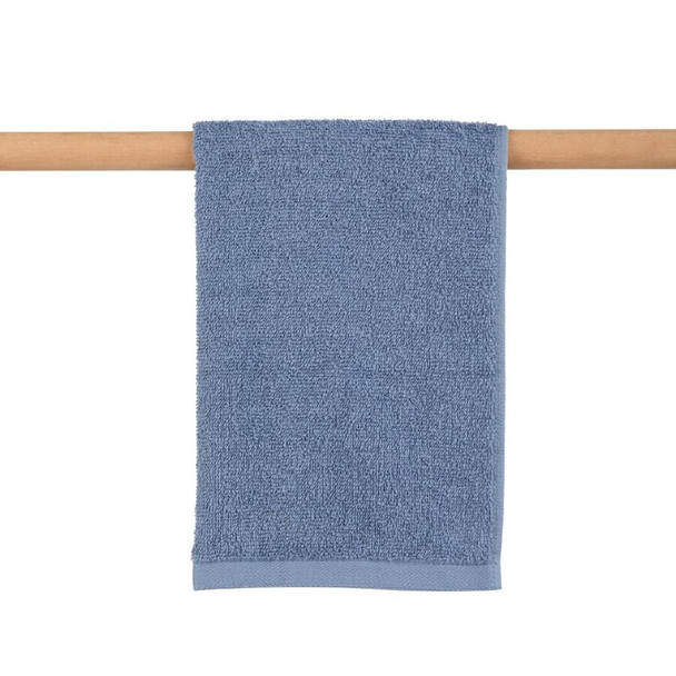 Plush Plain Face Towel Blue