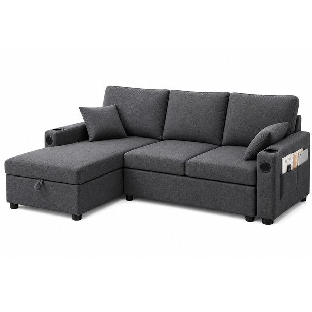 Sofa Bed with Pull-out Grey