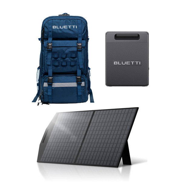 Package - Bluetti Handsfree 2 Backpack 700W/512Wh - 200W Portable Solar Panel