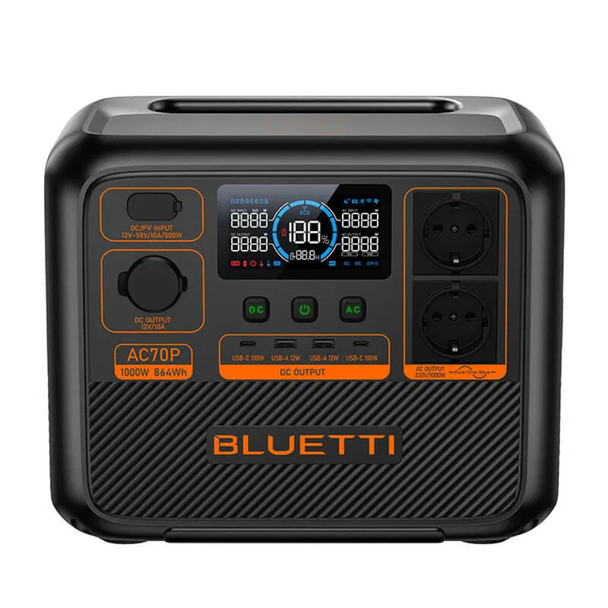 Bluetti AC70P 1000W/864Wh - 610W Solar Panel + 92L Bar Fridge