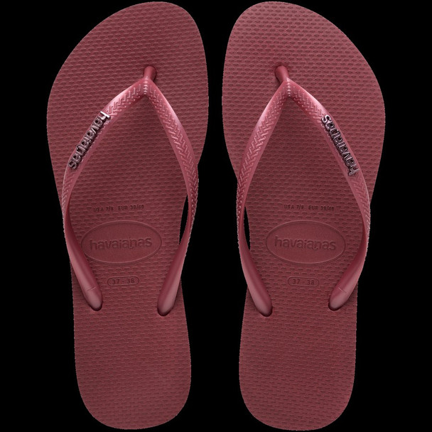 Havaianas Slim Logo Metallic 9339 Amaranto Size 37-38