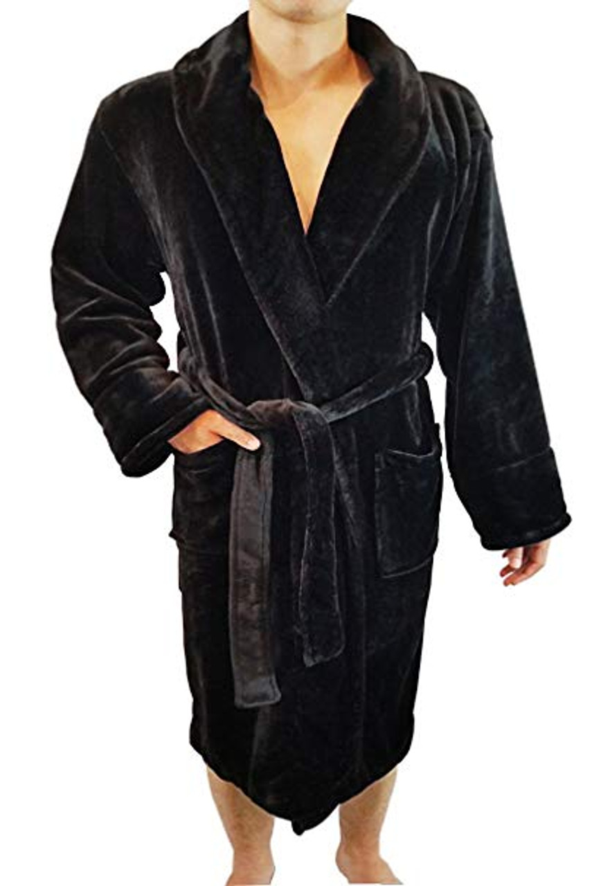【604SERVICE】 HARD TO GET CLASSIC TOWELLING ROBE IN BLACK Wholesale Towels > Bath Robes > Terry Velour Bath Robes