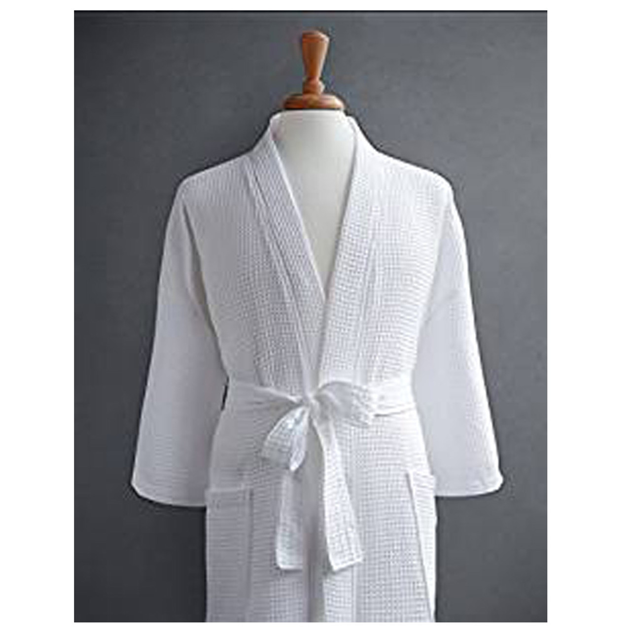 Wholesale Towels > WHITE Waffle Kid's Kimono Bath Robe