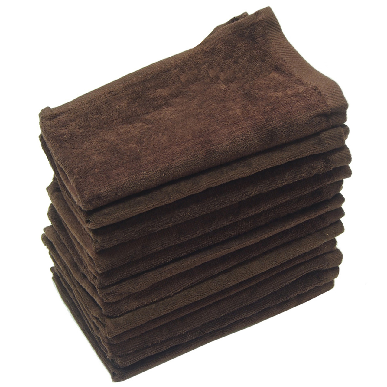 Brown and Tan 6 Pc Velour Towel Set 100 % Percent Cotton Hand Bath Towel