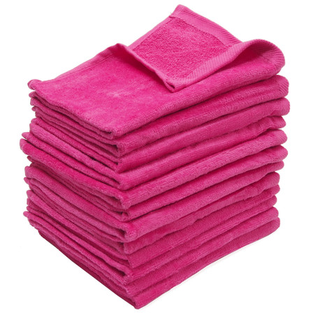 Spectrum 12-Piece Solid Color Cotton Terry Cloth Terry Cloth Hand Towels  16x28 Hibiscus