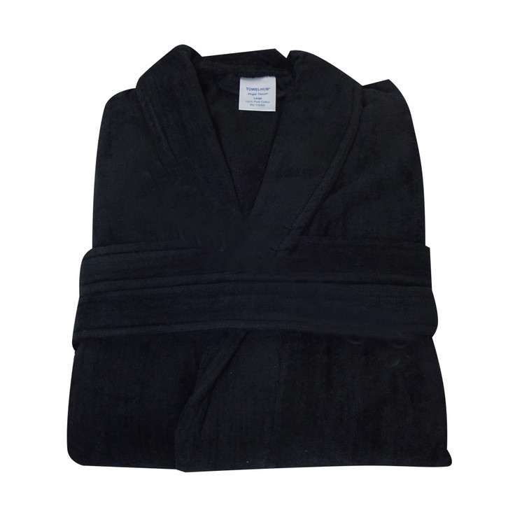 【604SERVICE】 HARD TO GET CLASSIC TOWELLING ROBE IN BLACK 155824191323401__47413.