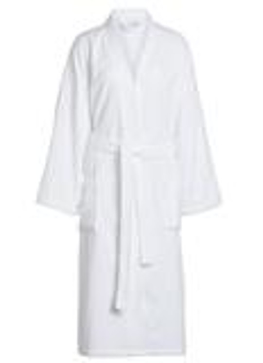 White Terry Kimono Bath Robe - Large