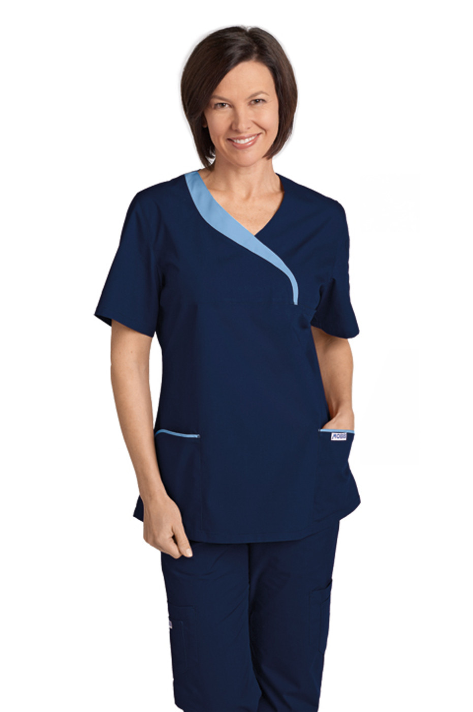 Buy Women 5-Pocket Polyester Navy Blue Scrub Suits