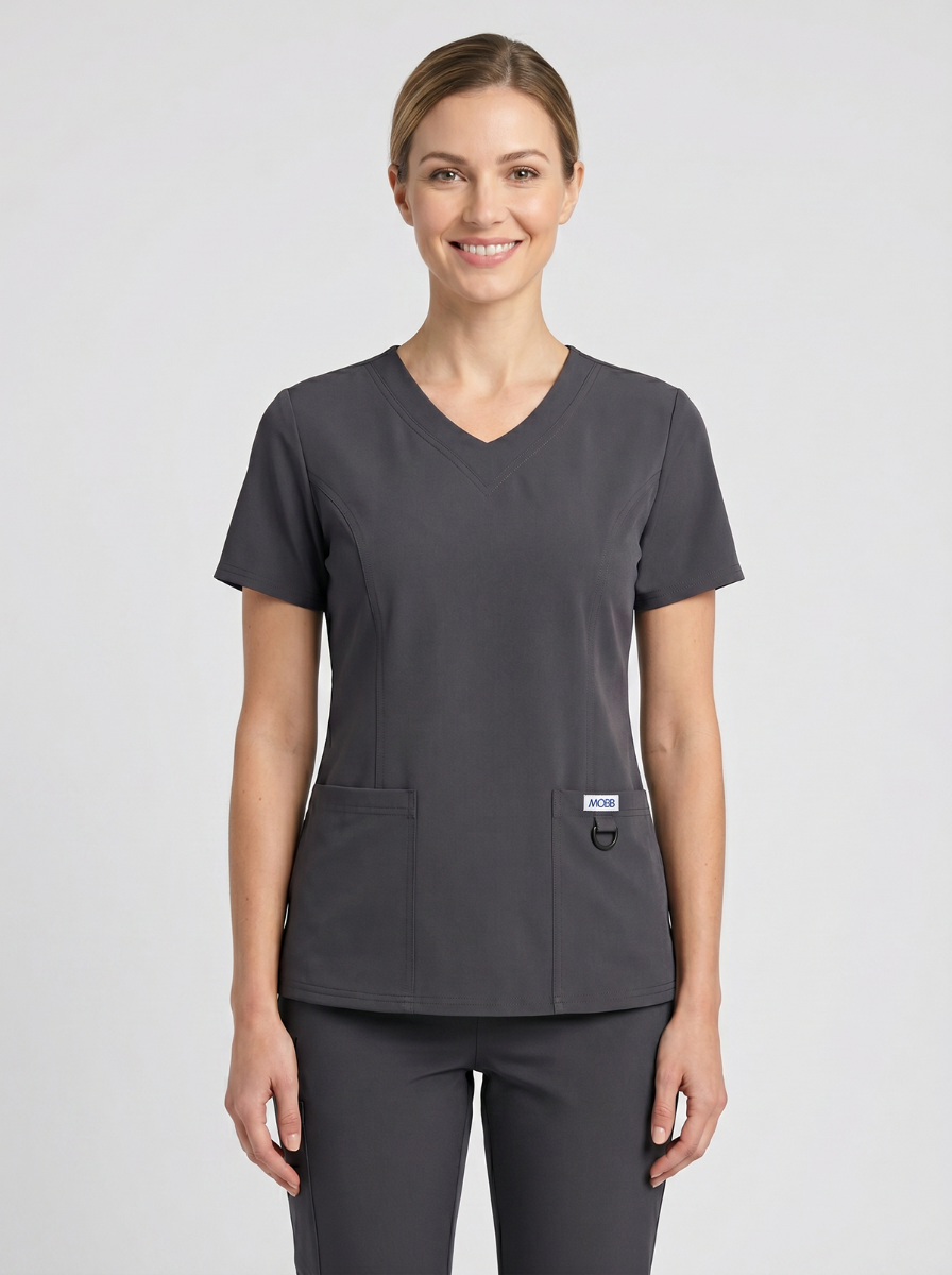 The Angie Slim Fit V-Neck medical scrub top with 3 pockets 