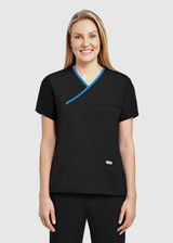 Mobb criss cross nursing scrub top in black color
