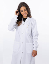 Greentown Unisex 100% Cotton Snap Front Full Length medical Lab Coat 