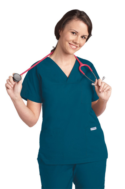 3 Pocket V-Neck Nurse Uniform Scrub Top