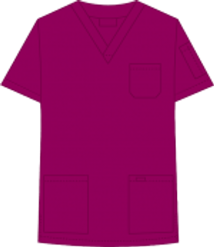 Mobb V-NECK UNISEX SCRUB TOP red purple
