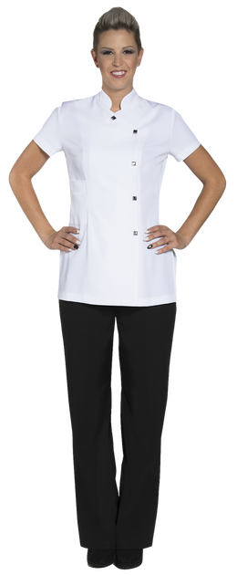 Joanne Martin Shorts Sleeve spa uniform Tunic in white