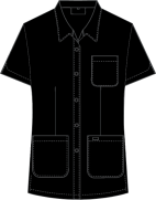 Mobb Button Front Ladies Work Top Black