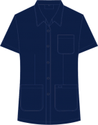 Mobb Button Front Ladies Work Top Blue