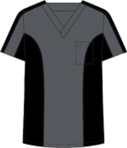 Mobb Men's Two Tone medical Scrub Top Gray/Black