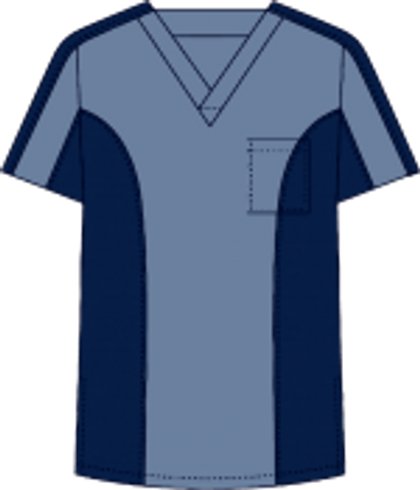 Mobb Men's Two Tone medical Scrub Top Blues