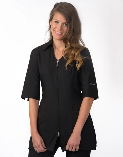 Carolyn Design Glamour medical scrub jacket and Lab Coat - Black