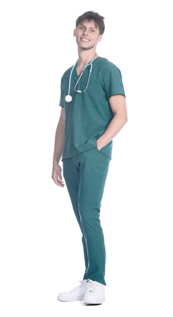 V neck medical scrub top with pockets
