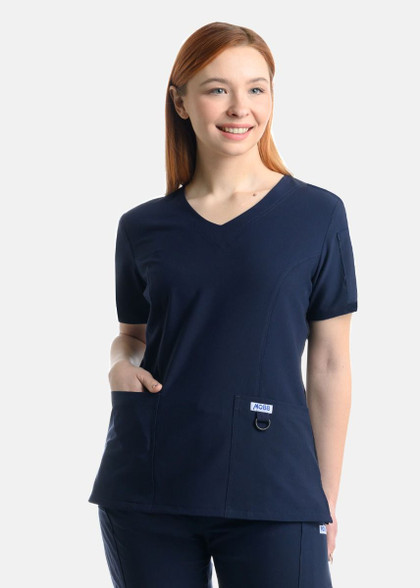 The Angie Slim Fit V-Neck medical scrub top with 3 pockets 