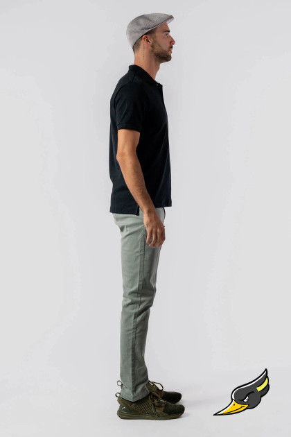 WOODPECKER Men's slim fit business casual polo T-shirt in dark blue