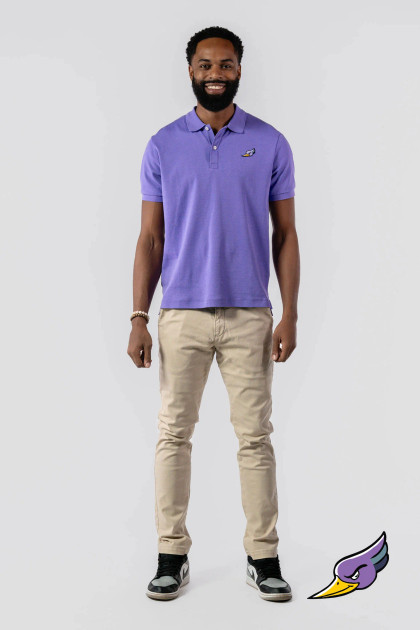 WOODPECKER Men's slim fit business casual polo T-shirt in purple
