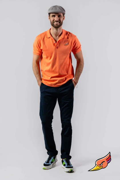 WOODPECKER Men's slim fit business casual polo T-shirt in orange
