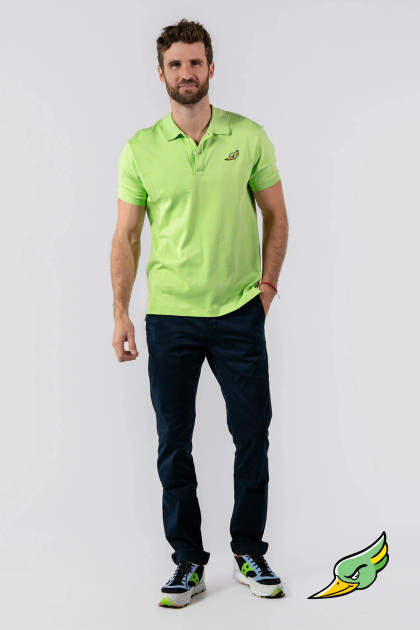 WOODPECKER Men's slim fit business casual polo T-shirt in neon green