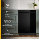 Whirlpool® 24” Dishwasher with AI Intelligent Wash and Tall Top Rack WDT740SALB