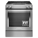 Kitchenaid® 30-Inch 4-Burner Dual Fuel Downdraft Front Control Range KSDG950ESS