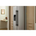 Kitchenaid® 20.8 Cu. Ft. Counter-Depth Side-by-Side Refrigerator with Exterior Ice and Water Dispenser in PrintShield™ Finish KRSC536RPS