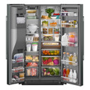 Kitchenaid® 20.8 Cu. Ft. Counter-Depth Side-by-Side Refrigerator with Exterior Ice and Water Dispenser in Black Ore KRSC536RBE