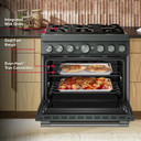 KitchenAid® 36-Inch 6 Burner Commercial-Style Dual Fuel Range with No Preheat Air Fry Mode KFDS936SJP