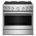 KitchenAid® 36-Inch 6 Burner Commercial-Style Dual Fuel Range with No Preheat Air Fry Mode KFDS936SSS