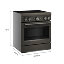 Kitchenaid® 30-Inch 4-Element Induction Freestanding Commercial-Style Range with Air Fry KFIS930SBE