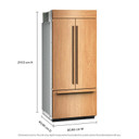 Kitchenaid® 20.8 Cu. Ft. 36" Built-In Panel-Ready French Door Bottom Mount Refrigerator with Platinum Interior KBFN536TPA