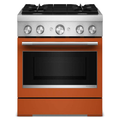 Kitchenaid® 30-Inch 4 Burner Commercial-Style Dual Fuel Range with No Preheat Air Fry Mode KFDS930SSC