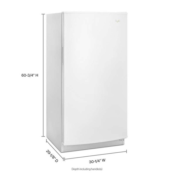 Whirlpool® 16 cu. ft. Upright Freezer with Electronic Temperature Controls WZF34X16DW