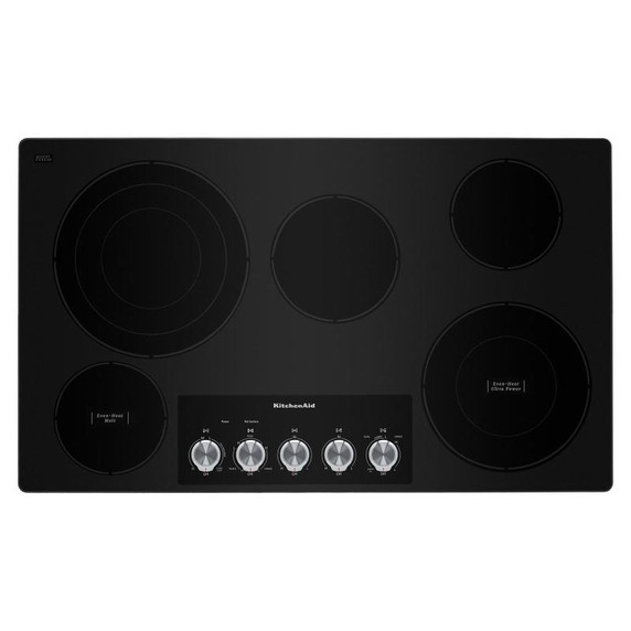 Kitchenaid® 36" Electric Cooktop with 5 Elements and Knob Controls KCES556HSS