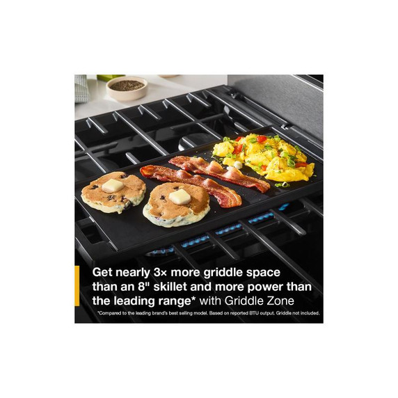 Whirlpool® 30-inch Smart Gas Range with Air Cooking Technology, Steam/Self Cleaning, Rapid Preheat 5.3 CuFt Capacity WFGS7530RZ