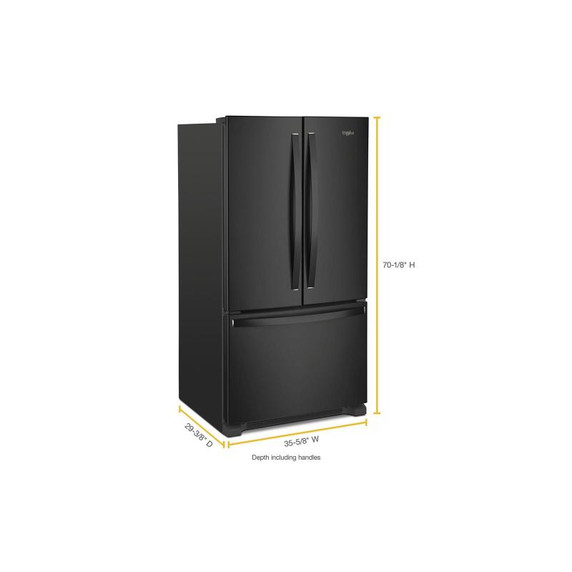 Whirlpool® 36-Inch Wide Counter-Depth French Door Bottom Mount Refrigerator - 20 cu. ft. WRFC2036RB