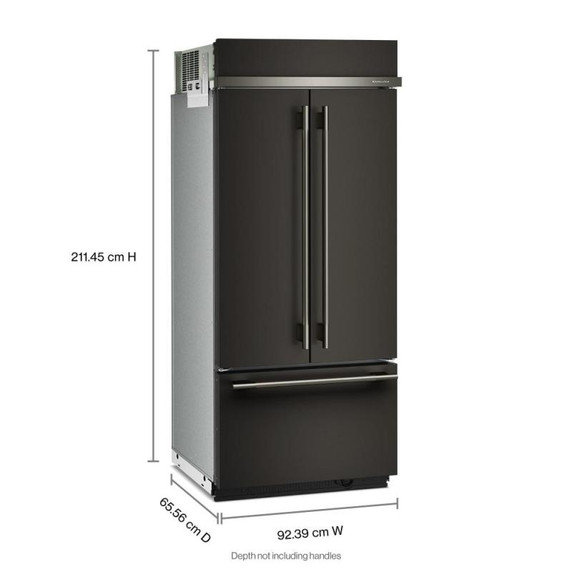 Kitchenaid® 20.8 Cu. Ft. 36" Built-In French Door Bottom Mount Refrigerator with Platinum Interior KBFN536SBE