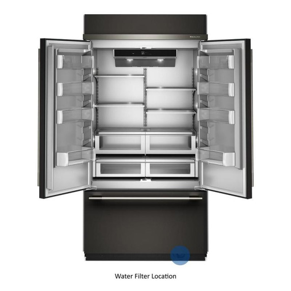 Kitchenaid® 24.2 Cu. Ft. 42" Built-In French Door Bottom Mount Refrigerator with Platinum Interior KBFN542SBE