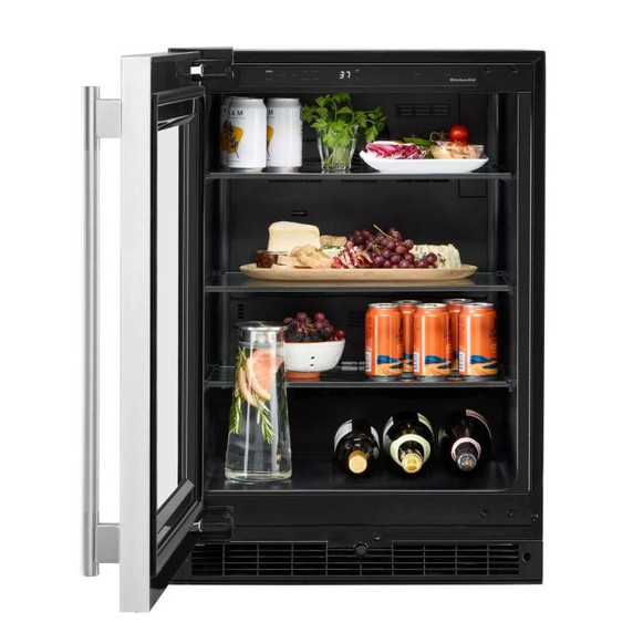 Kitchenaid® 24"" Undercounter Refrigerator with Glass Door KURL324SSB