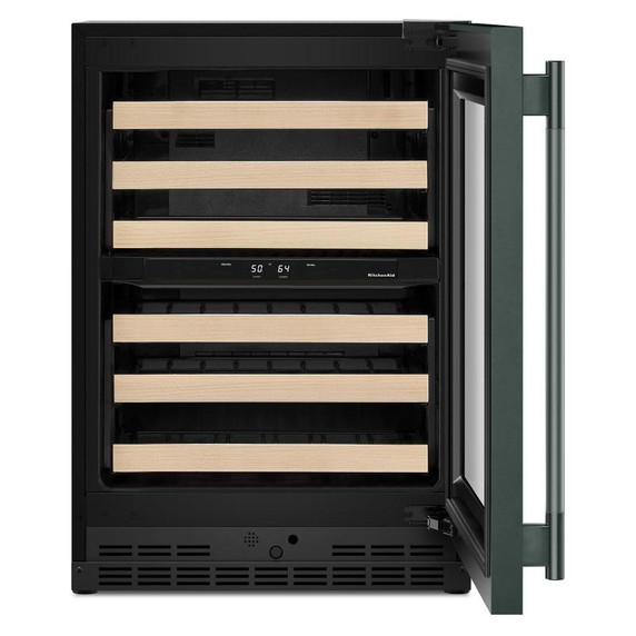 Kitchenaid® 24" Undercounter Wine Cellar with Full-Extension Wood-Front Racks KUWR524SJP