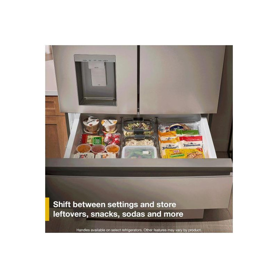 Whirlpool® 29 Cu. Ft. Family-Sized Capacity French door refrigerator with Flexible Temperature Drawer WRMF3636SV