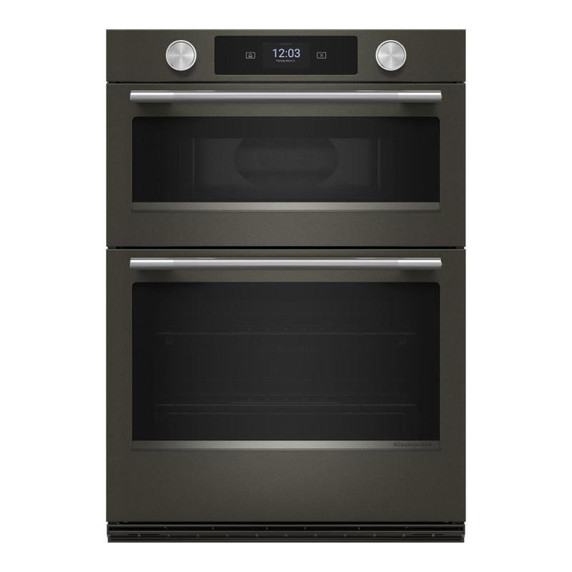 Kitchenaid® 30-inch Smart Electric Combo Wall Oven with Assisted Cooking Modes - Black Ore KOEC730SBE