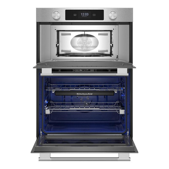 Kitchenaid® 27-inch Smart Electric Combo Wall Oven with Assisted Cooking Modes - PrintShield™ Finish KOEC727SPS
