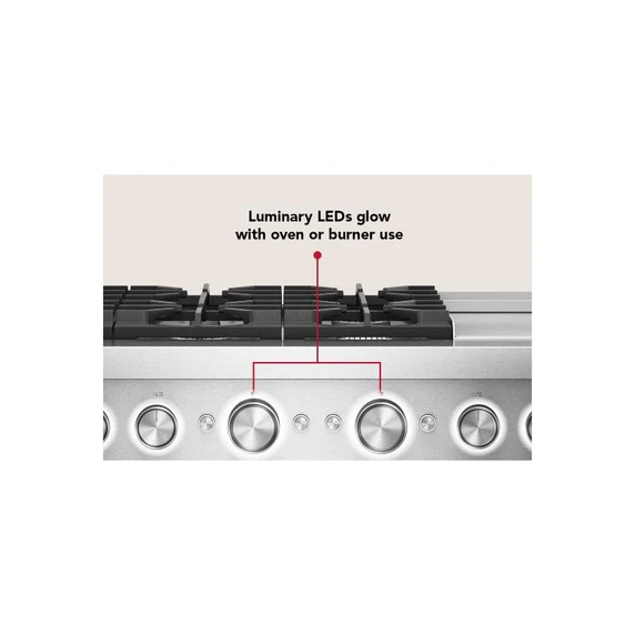 Kitchenaid® 48-Inch 6 Burner Commercial-Style Dual Fuel Range with Griddle KFDD948SWF